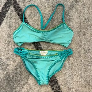 Jessica Simpson Blue + Yellow Bikini